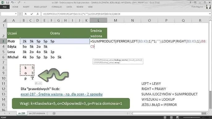 Jak obliczyć średnią ważoną w Excelu - uniknij powszechnych błędów