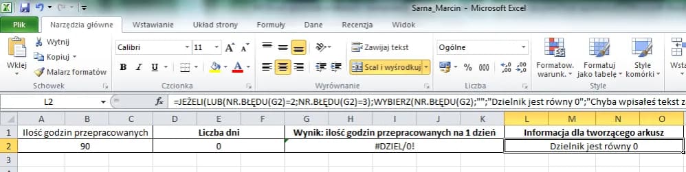 Jak w Excelu sprawdzić, czy komórka zawiera tekst bez błędów