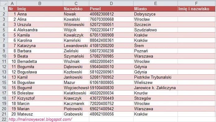 Jak połączyć imię i nazwisko w Excelu - proste sposoby na sukces