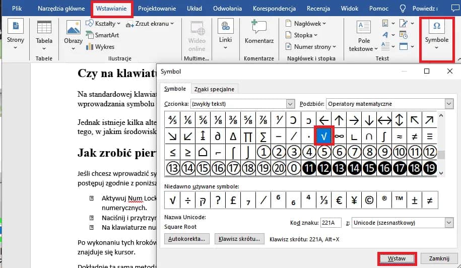 Jak zrobić pierwiastek w Wordzie: 3 proste metody krok po kroku
